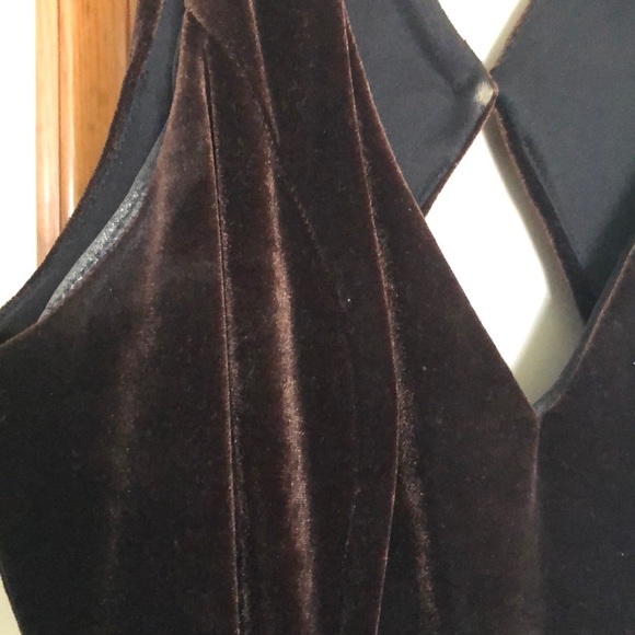 Dark Chocolate Velvet Dress Size 7/8. Worn Once. - Picture 3 of 8